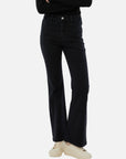 stylish deep gray high-waisted flared denim pants 