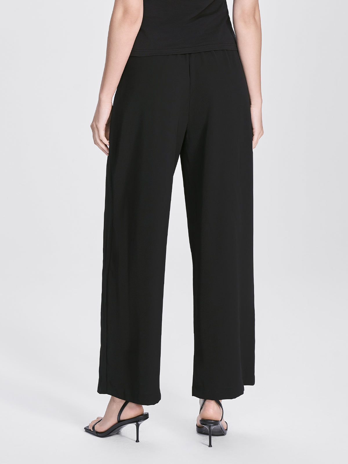 High Waist Chiffon Straight Leg Pants