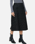 Versatile woolen-textured skirt for day-to-night elegance
