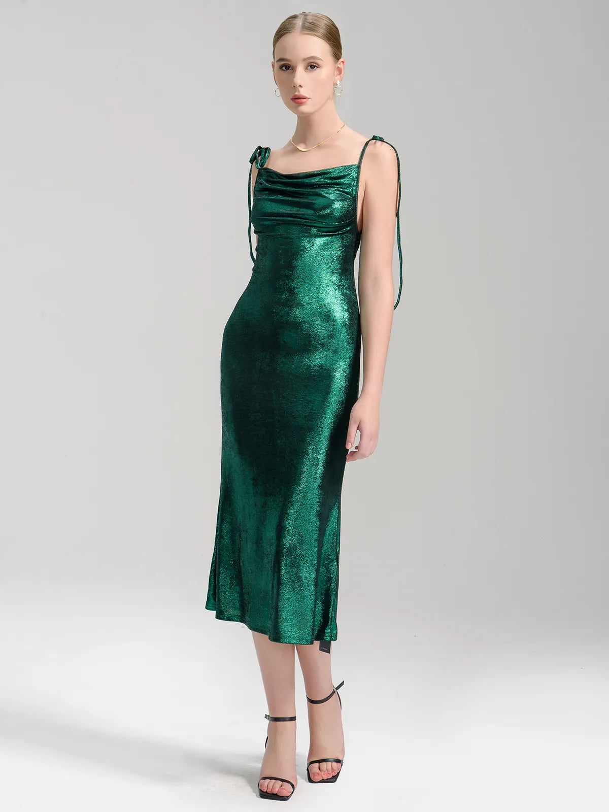 SDEER Women&#39;s Sphagetti Strap Sequin Party Bodycon Dress Backless Sparkly Evening Party Prom Midi Dresses