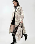 Printed Double Breasted Trench Coat