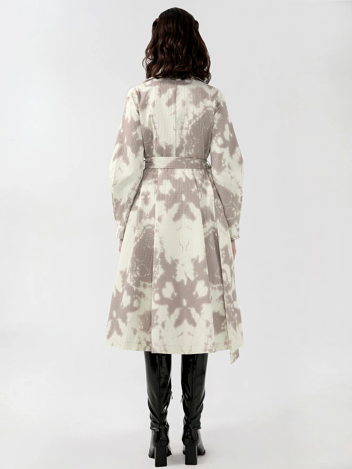 Printed Double Breasted Trench Coat