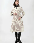 Printed Double Breasted Trench Coat
