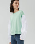 Round Neck Color-Block Sweatshirt