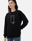Cat Printed Loose Sweatshirt