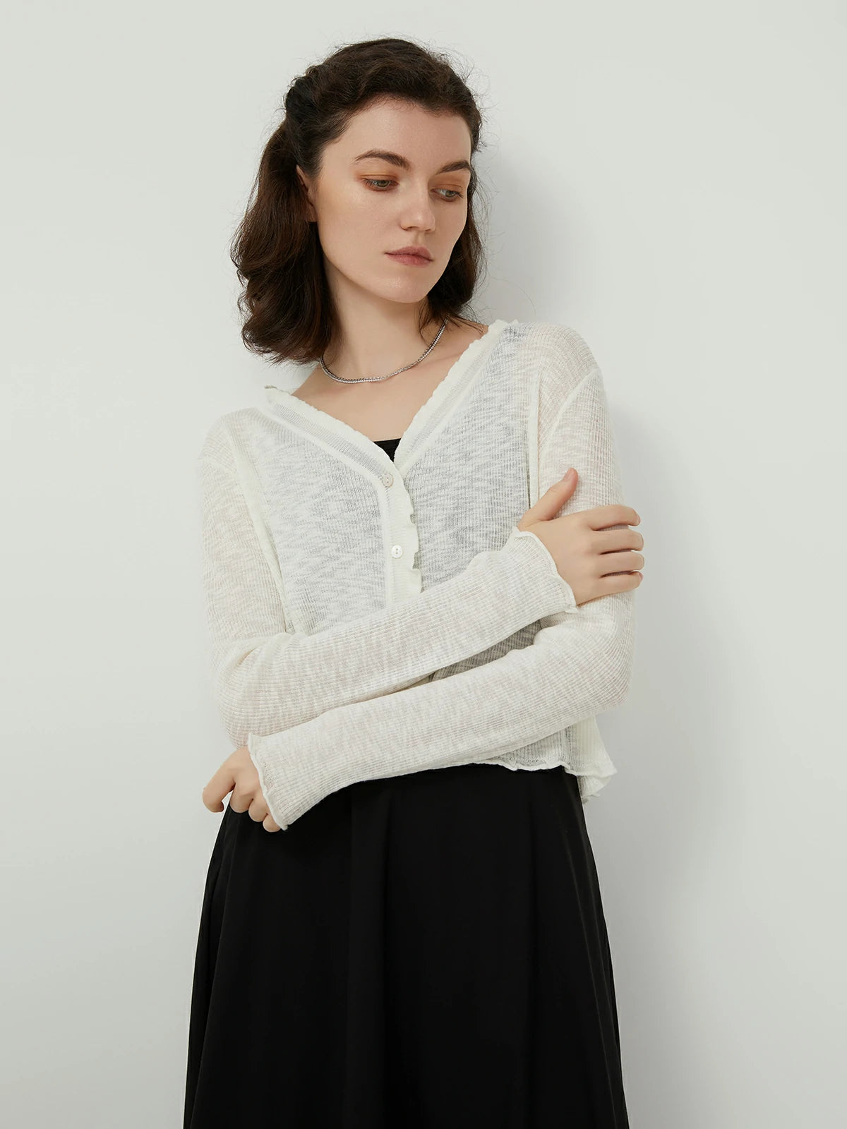 V-neck Cardigan Sweater