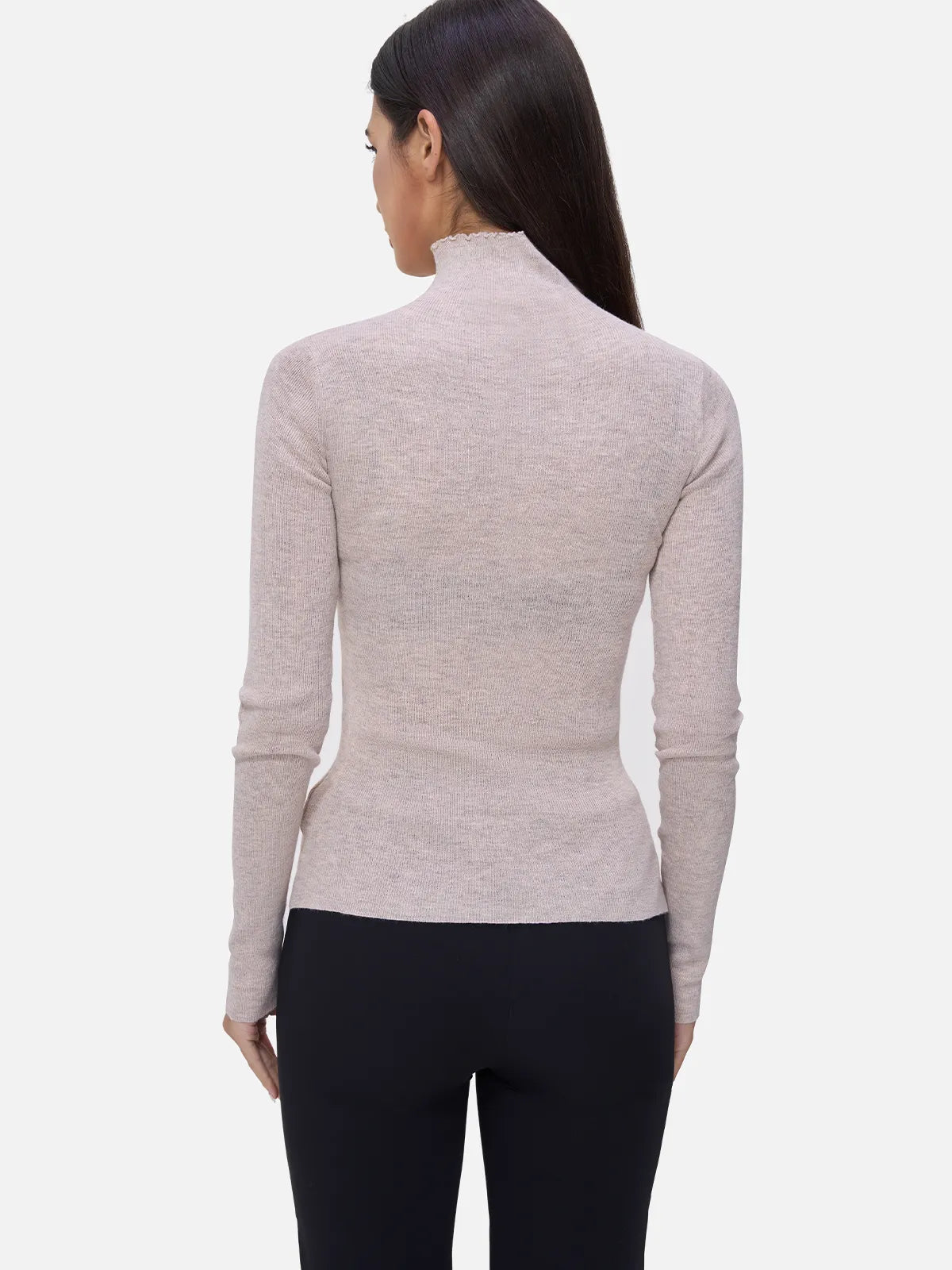 High-Neck Knit Sweater