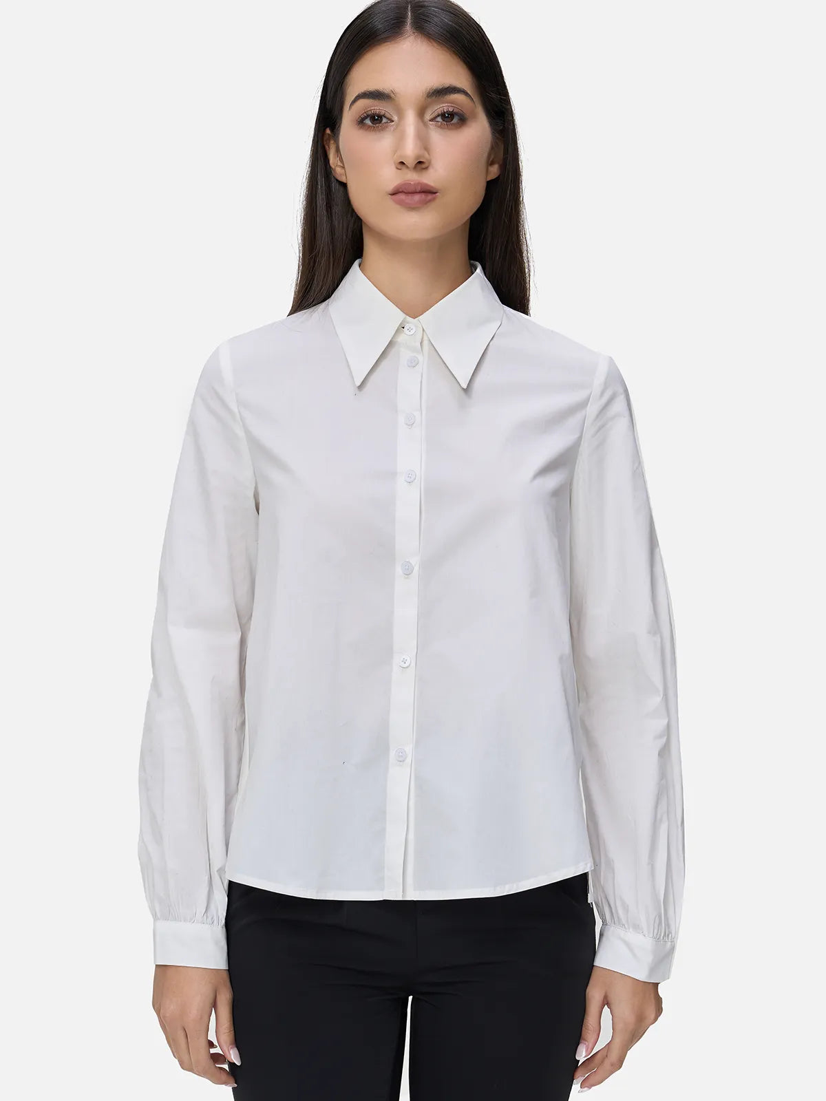 Versatile Two-Piece Sweater Set: Navy Round Neck sweater and white Shirt