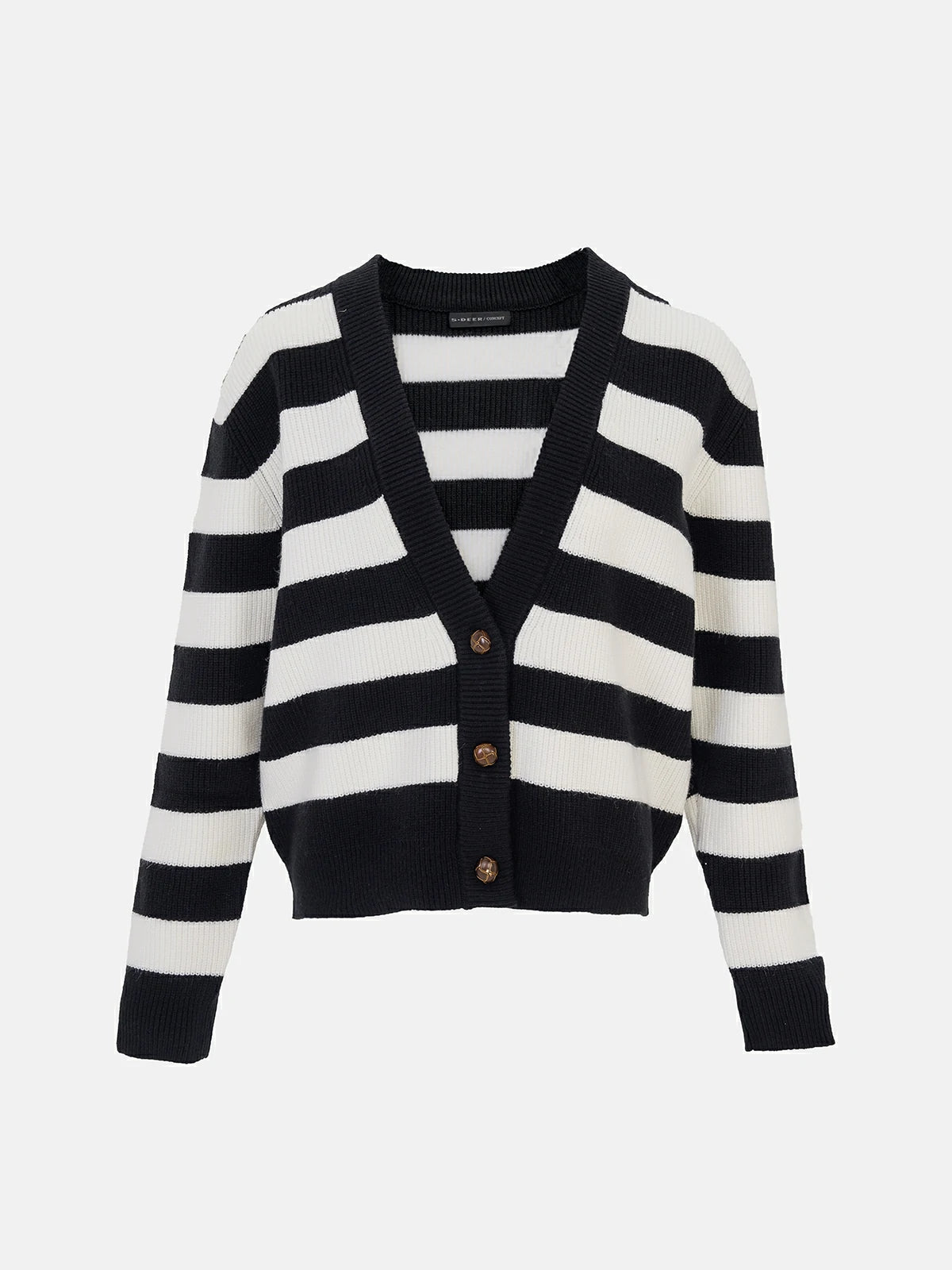 Classic Contrast Striped Loose Sweater Cardigan