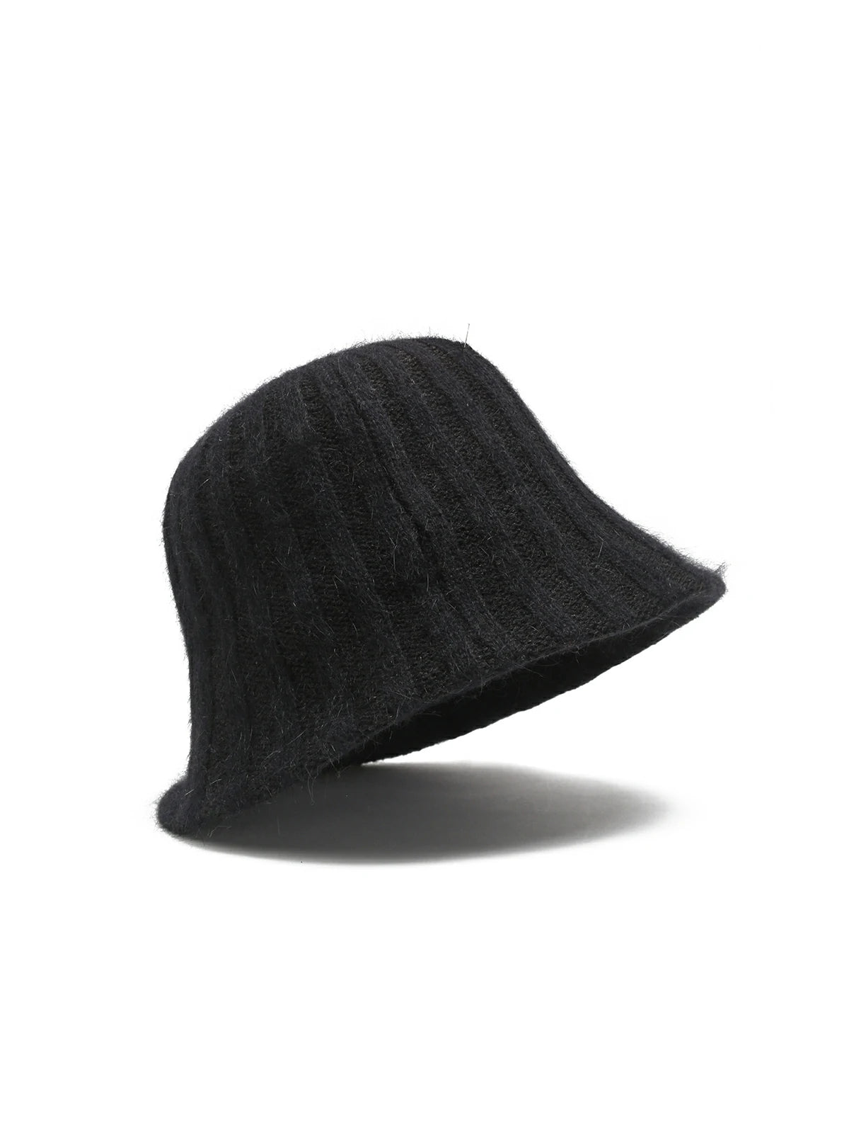 Winter accessory: knit bucket hat in black