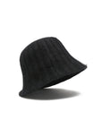 Winter accessory: knit bucket hat in black