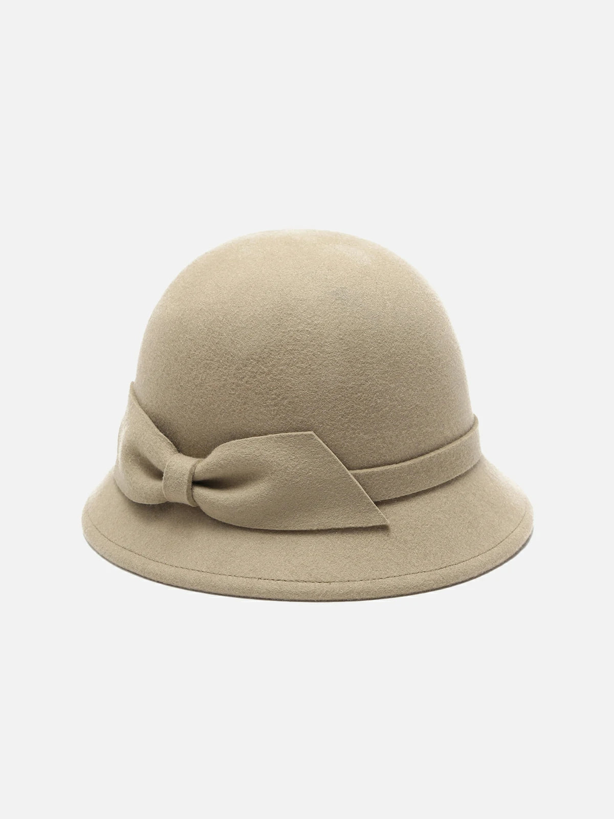 Woolen Bow Bucket Hat with Versatile Style: Suitable for different outfits.