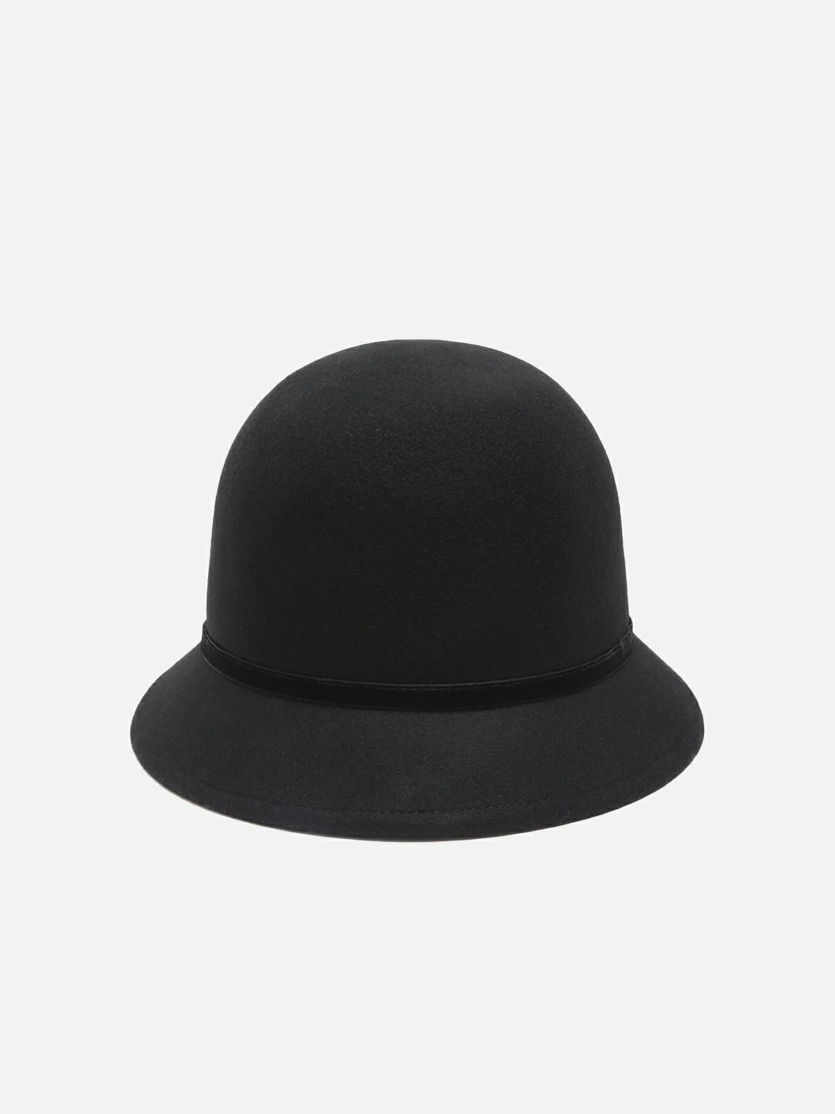 Classic wool bow embellished bucket hat in black
