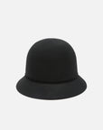 Classic wool bow embellished bucket hat in black