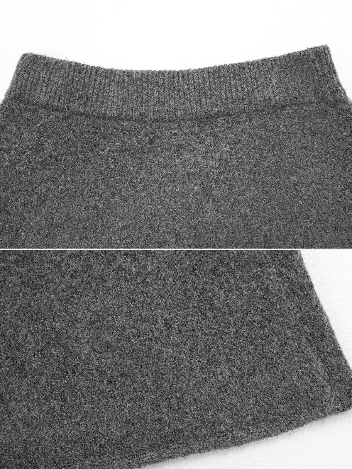 Elevate your leisure attire with this casual A-line skirt, adorned with an elastic high-waist and soft knitted texture.