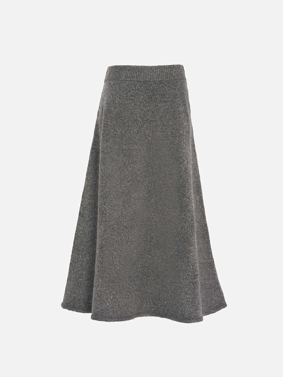 Make a statement in this knitted maxi skirt, featuring an elastic high-waist and A-line silhouette.