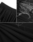 Abstract Figures Print Layered Tulle Skirt