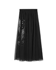Abstract Figures Print Layered Tulle Skirt
