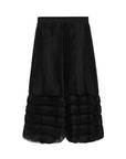 Solid V-Shaped Pleated Midi Skirt