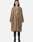 Sherpa Fleece open-front coat for fall/winter fashion, providing comfortable warmth