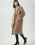  Classic design Sherpa Fleece coat in brown, perfect for fall/winter fashion