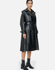 Distinctive Fold-Over Collar: The distinctive fold-over collar adds a touch of grace to this elegant coat.