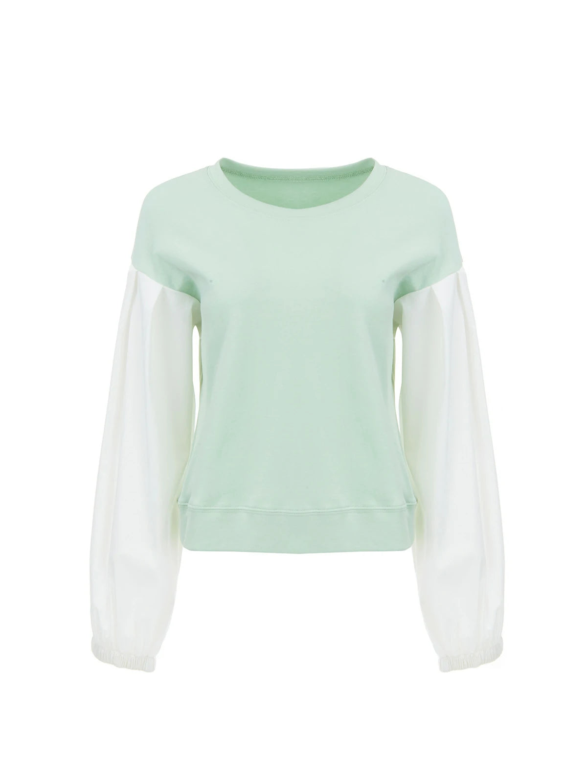 Round Neck Color-Block Sweatshirt