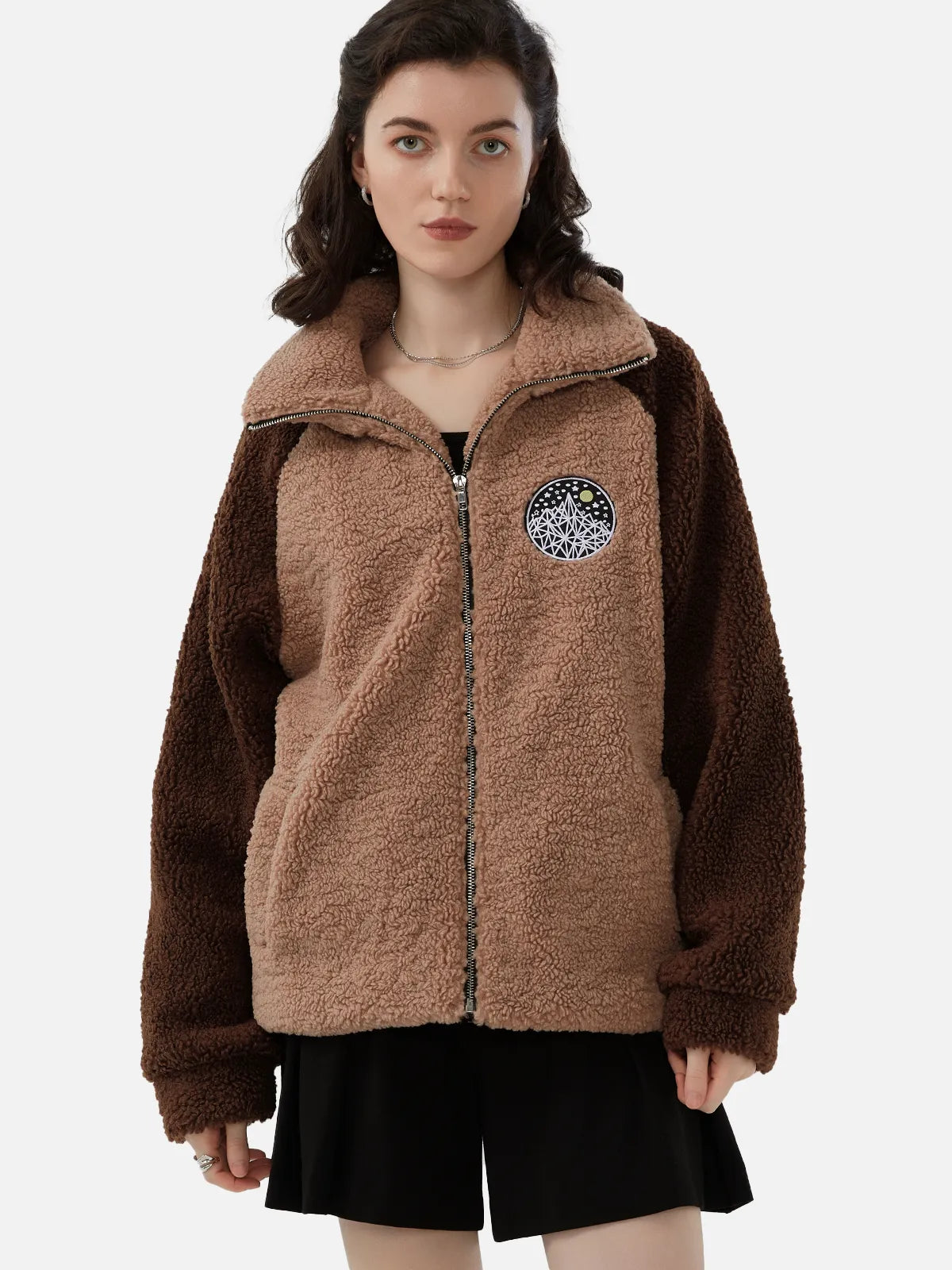 Color-Blocked Fleece Jacket