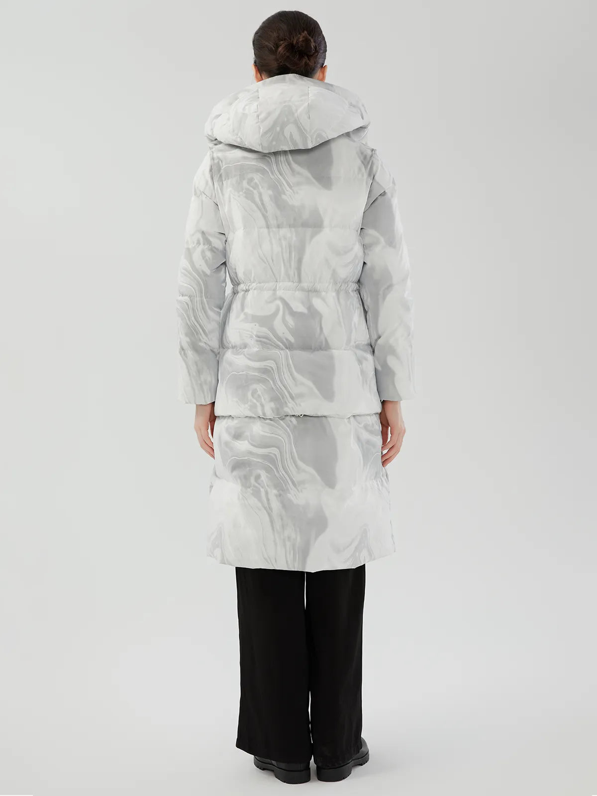 Detachable Design White Down Jacket with Adjustable Fit