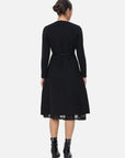 Chic long-length wool coat for women with lapel collar