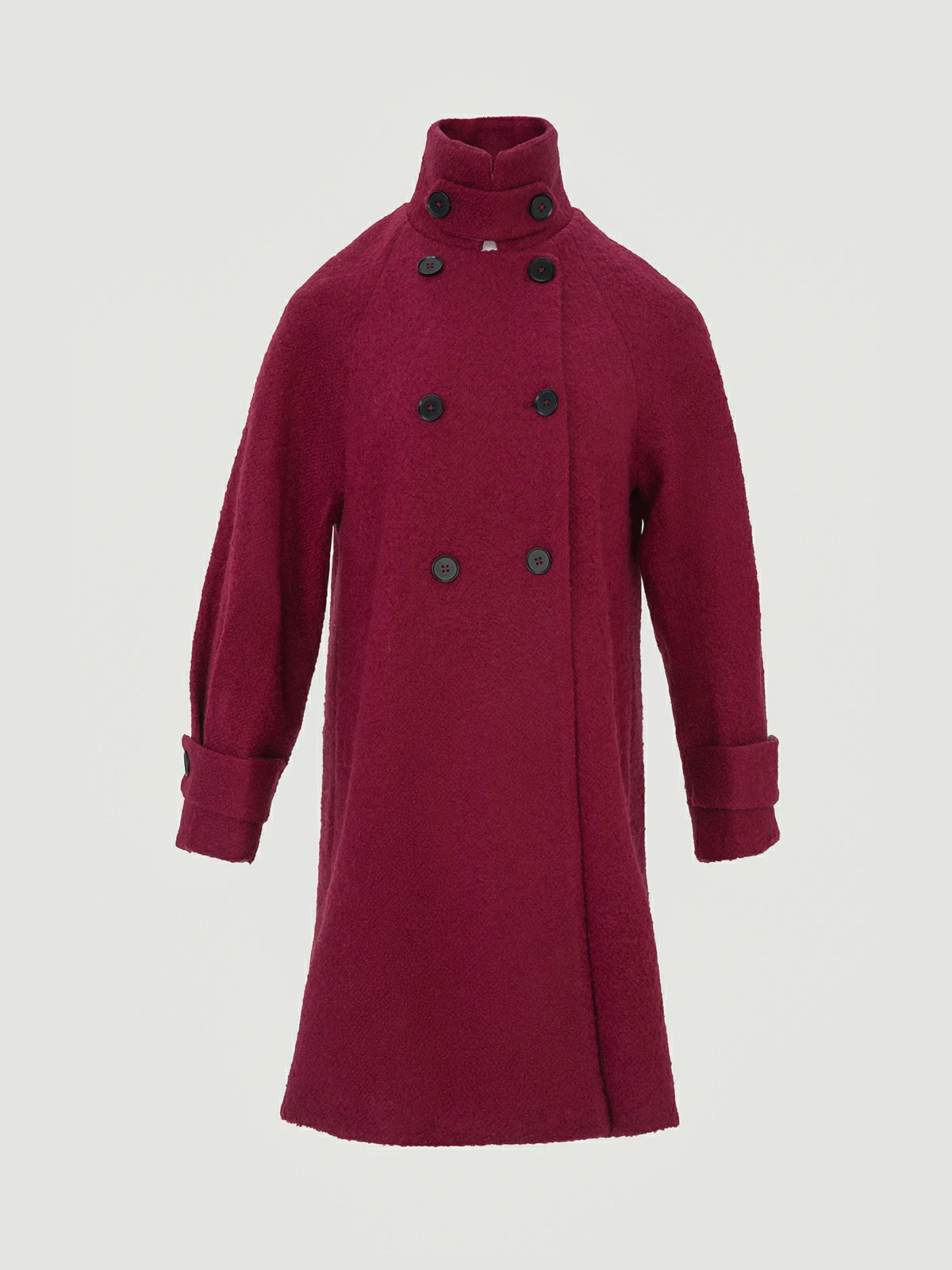 Abrigo de lana con doble botonadura y cuello vintage