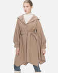Solid Open Front Hooded Coat