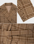 Classic Lapel Plaid Double Breasted Coat