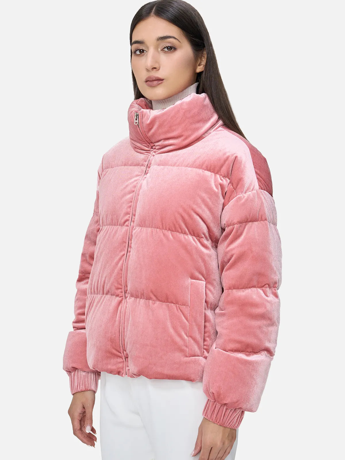 Elevate Your Style with an Elegant Stand Collar Puffer Jacket