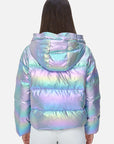 Head-Turning Iridescent Outerwear with Adjustable Hood