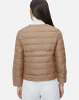 (Stylish round-neck goose down jacket with a lightweight and warm design