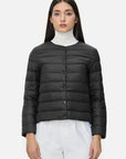 Elegant black lightweight goose down jacket for a stylish winter choice