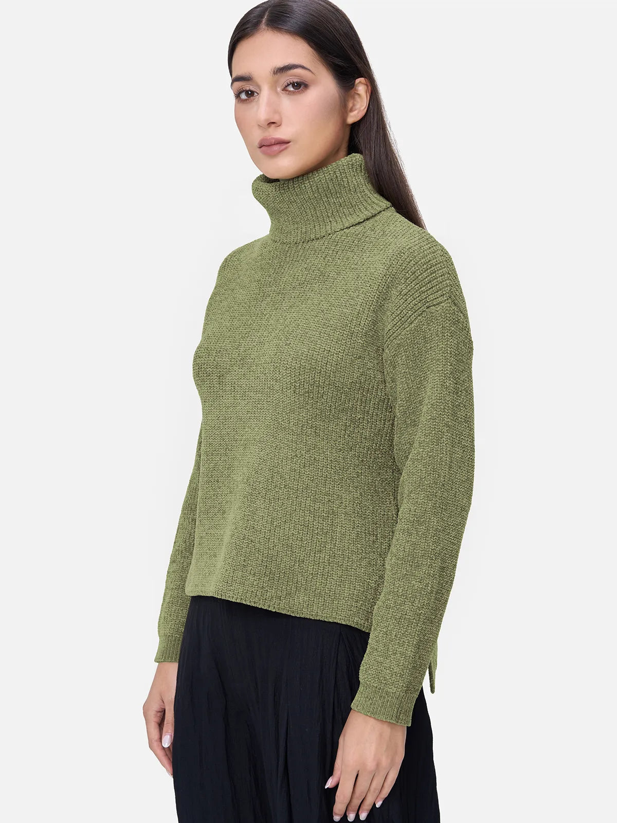 Irregular Long Sleeve Knit Sweater