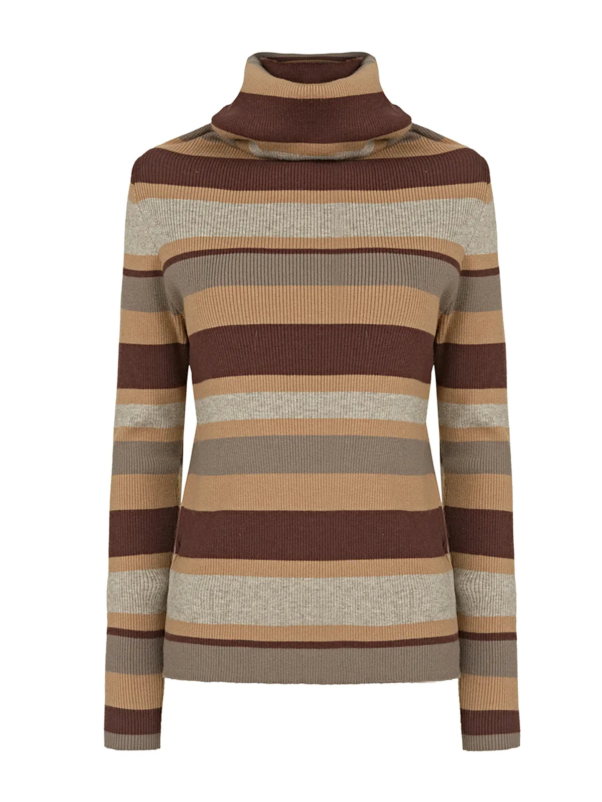 Transition seamlessly from casual to formal occasions with this versatile color-blocked sweater, offering a tailored fit that enhances your silhouette.