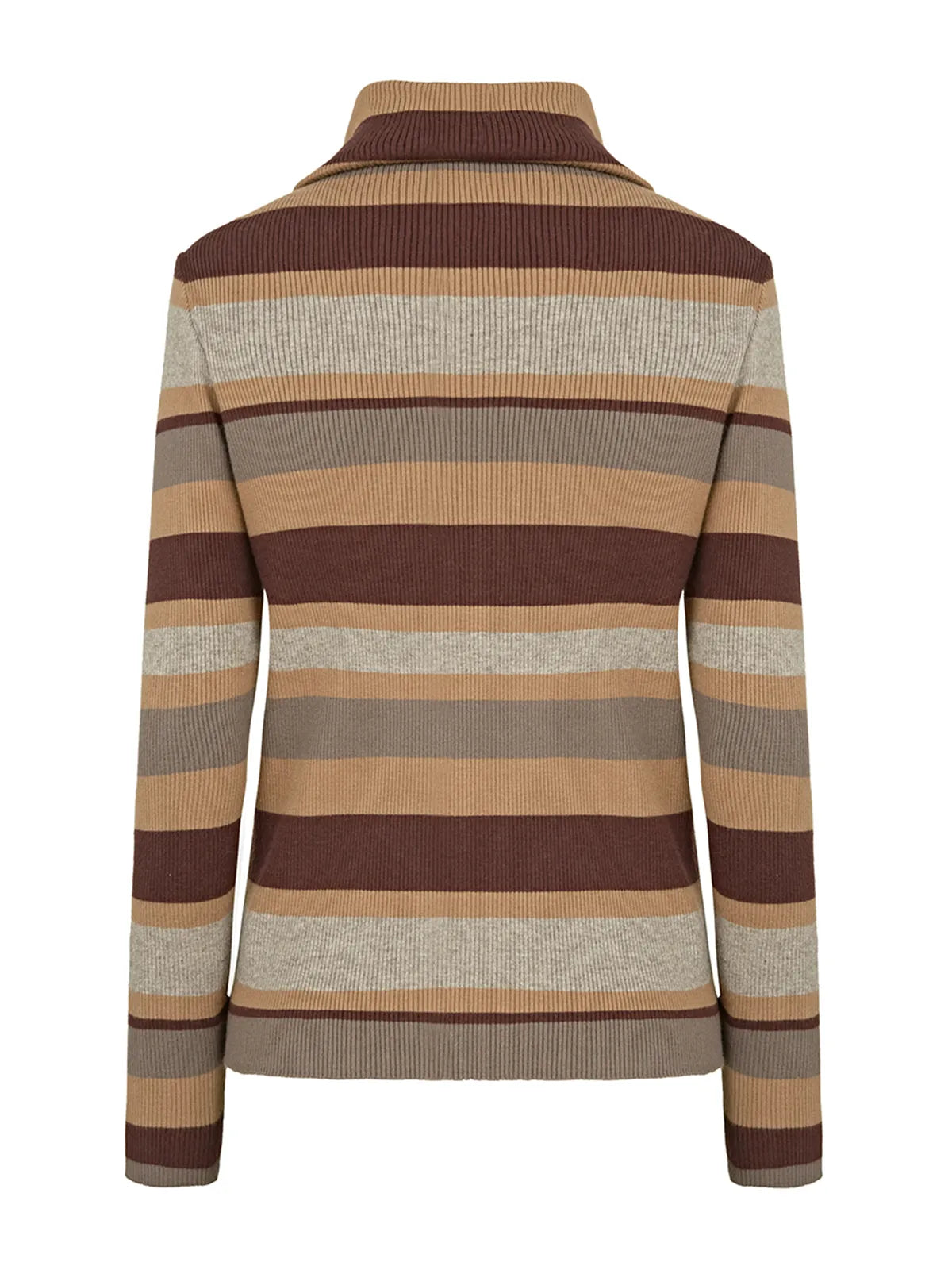 Stay on-trend and comfortable with this contemporary knit sweater, showcasing eye-catching color contrasts and a tailored fit for a perfect balance of style and comfort.