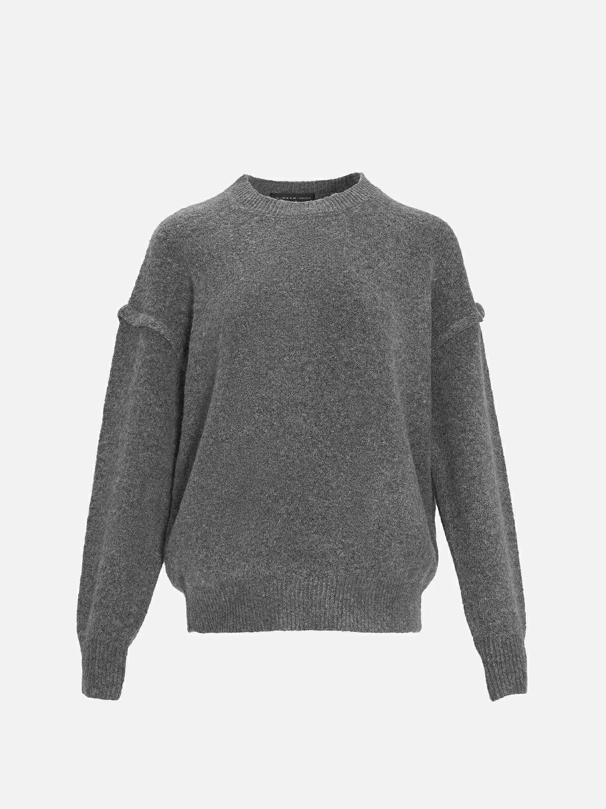 Elevate your wardrobe essentials with this gray sweater, featuring a round-neck design and a slim silhouette.