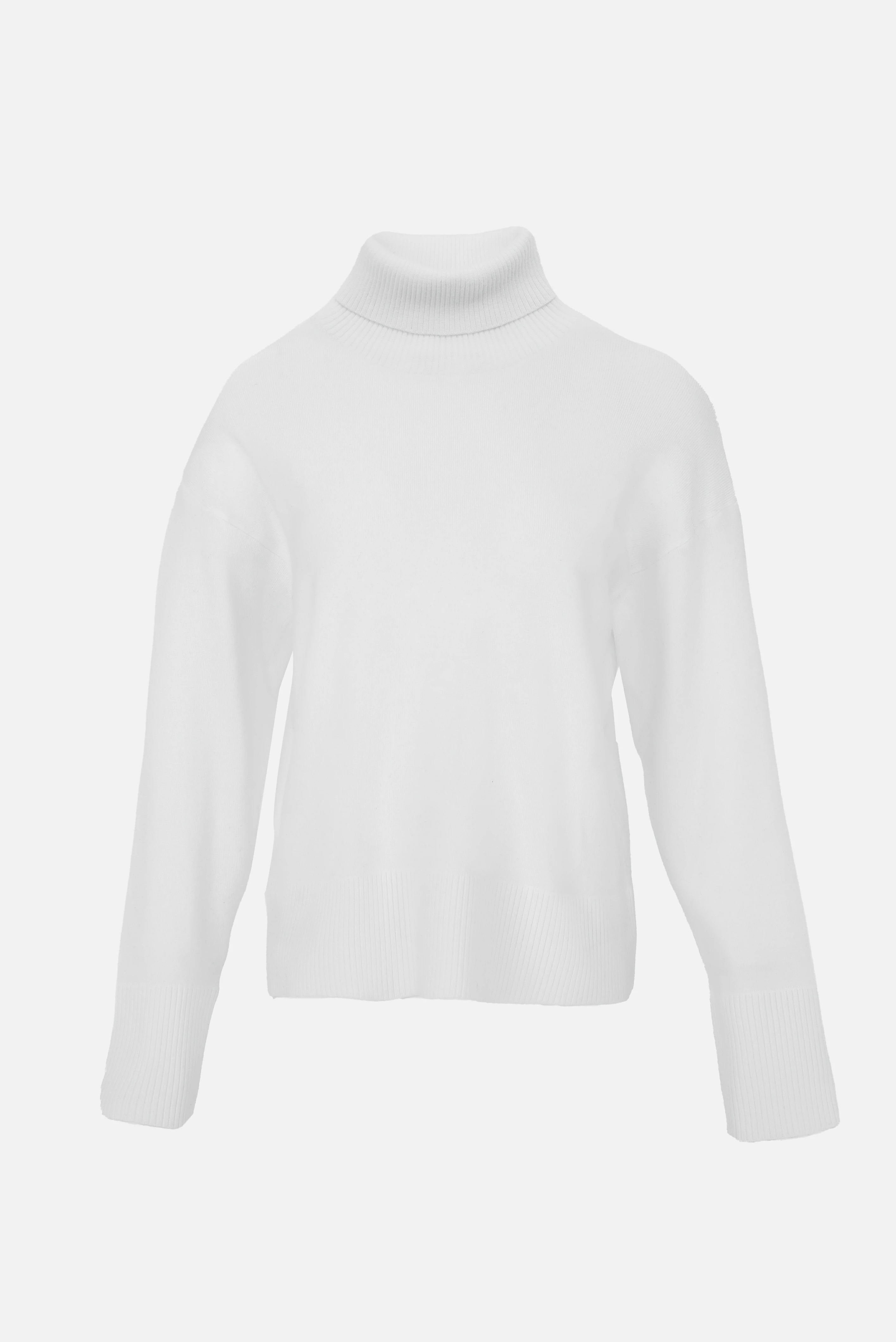 Simple Solid Color Ribbed Turtleneck Sweater