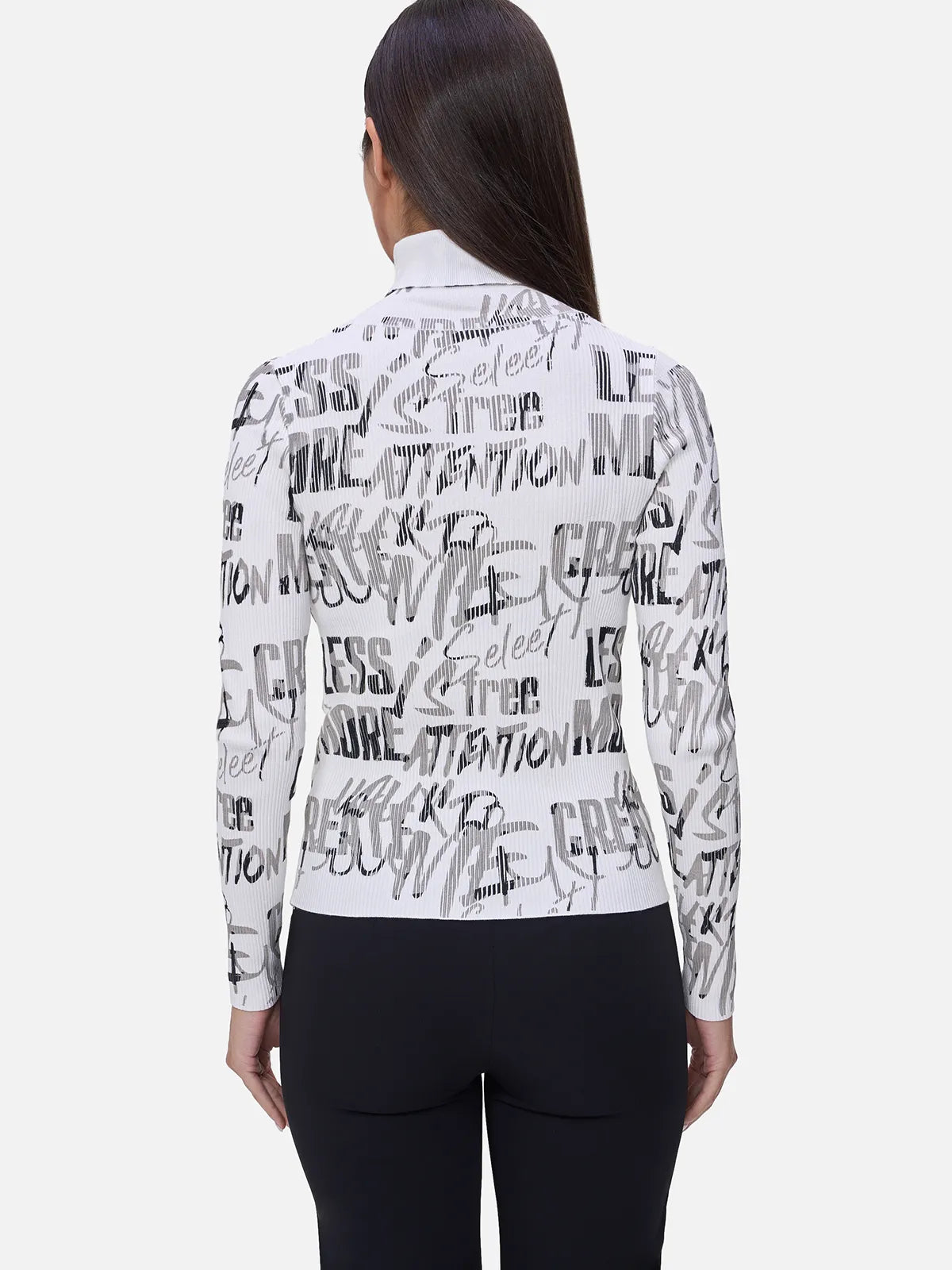 Slim-Fit-Pullover mit durchgehendem Buchstabenmuster
