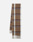 Premium knitting of the stylish plaid fringe scarf adding a highlight to winter