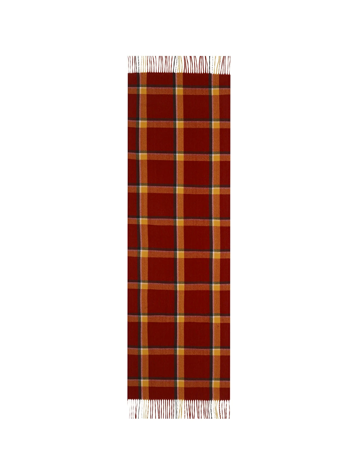 Color Block Plaid Fringe Scarf