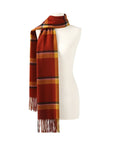 Versatile pairing options for the color-blocked plaid fringe scarf