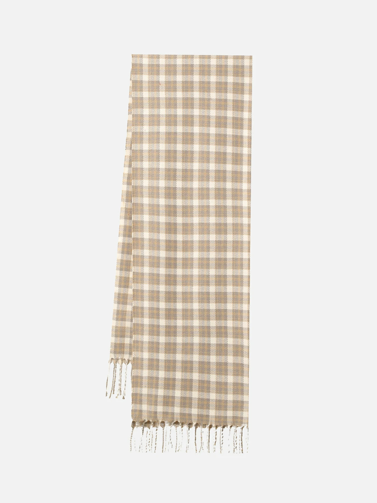 Warm up your autumn with the color block plaid scarf