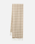 Warm up your autumn with the color block plaid scarf