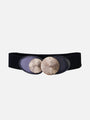 Gold Wide Double O-Rings Elastic Waist Belt