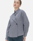 Tailored fit blue and white striped shirt for a comfortable feel